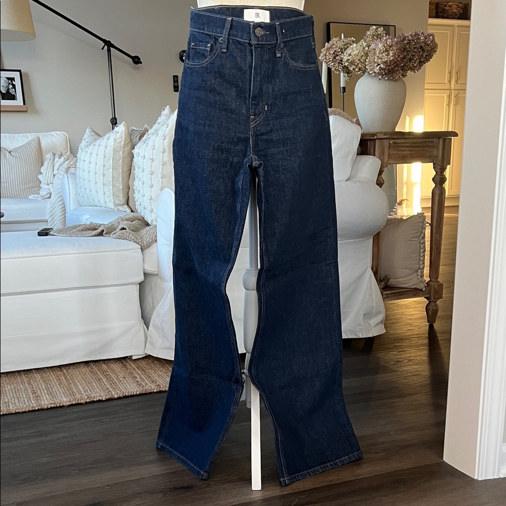 Banana Republic BR Dark Blue High-Waisted Wide Flare Jeans